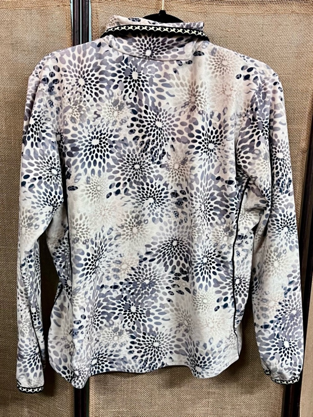 Kerrits Cream, Gray Floral Fleece Quarter Zip Pullover - Picture 5 of 6